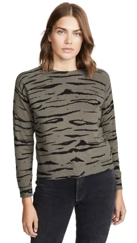 MONROW Cashmere Tiger Vintage Raglan Sweater Falcon