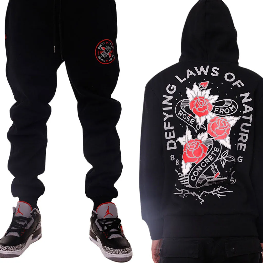 Nature Zip Up Hooded Sweatshirt Cement