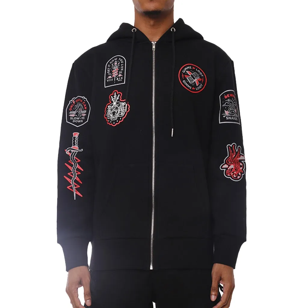 Nature Zip Up Hooded Sweatshirt Cement