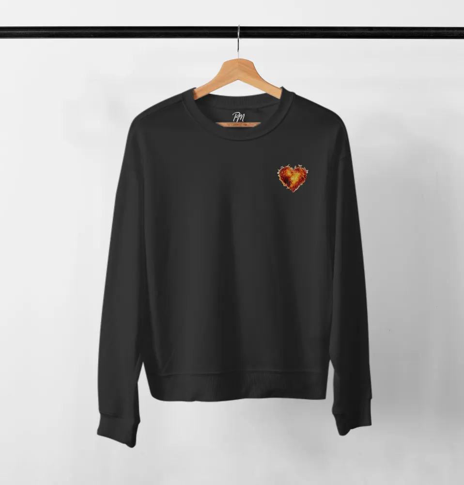 Paul Malone Burning Heart Crewneck Sweater