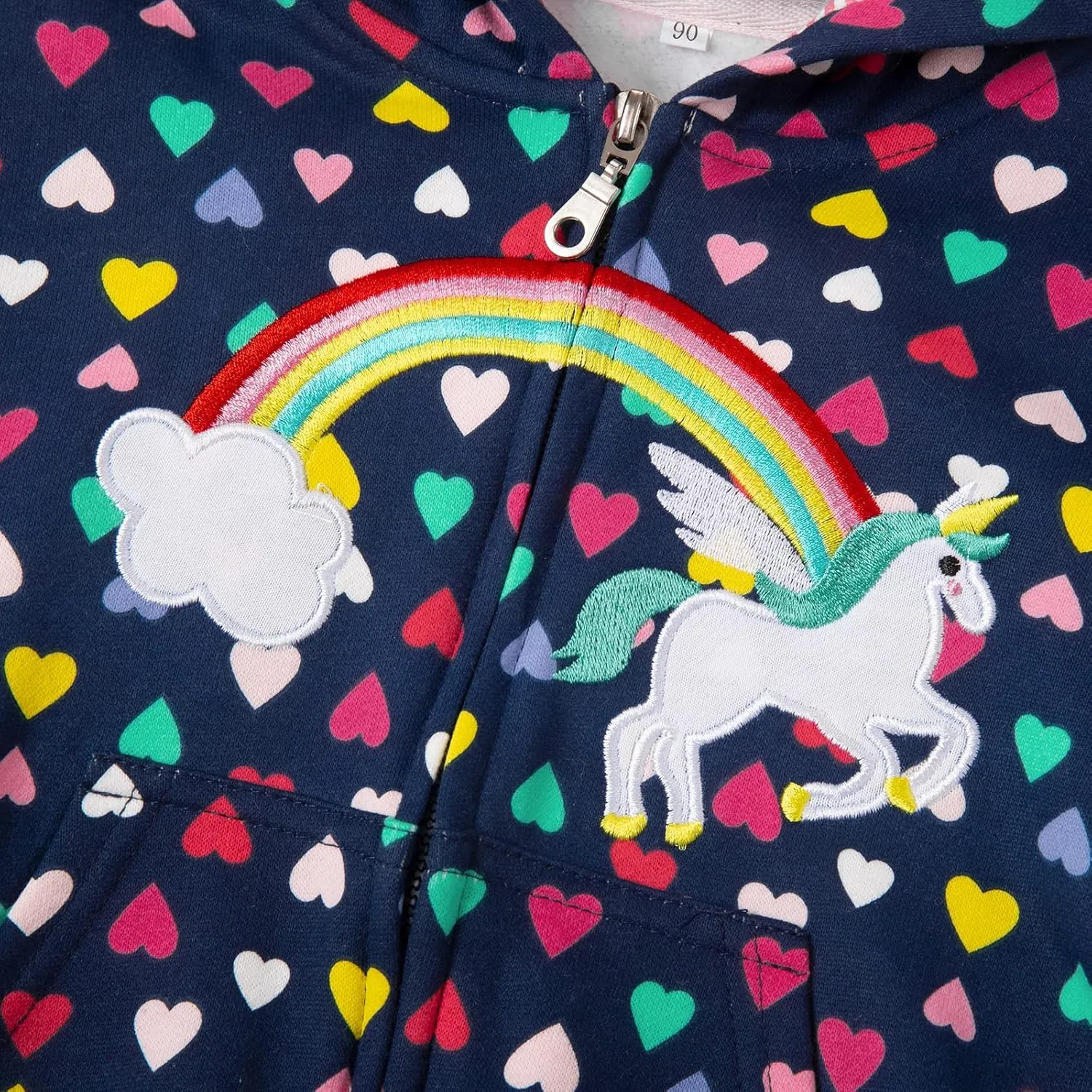 Popshion Toddler Girls Fleece Jackets Cotton Unicorn Hoodie Sweatshirt Fall Winter Zipper Coat Warm Hooded Sweater 2t-7t