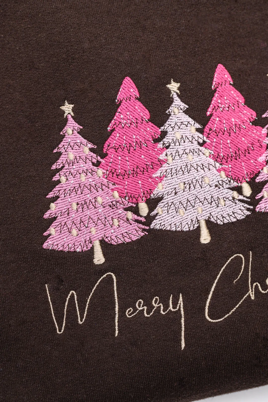 PREORDER: Merry Trees Embroidered Sweatshirt (Ships in 2-3 Weeks)