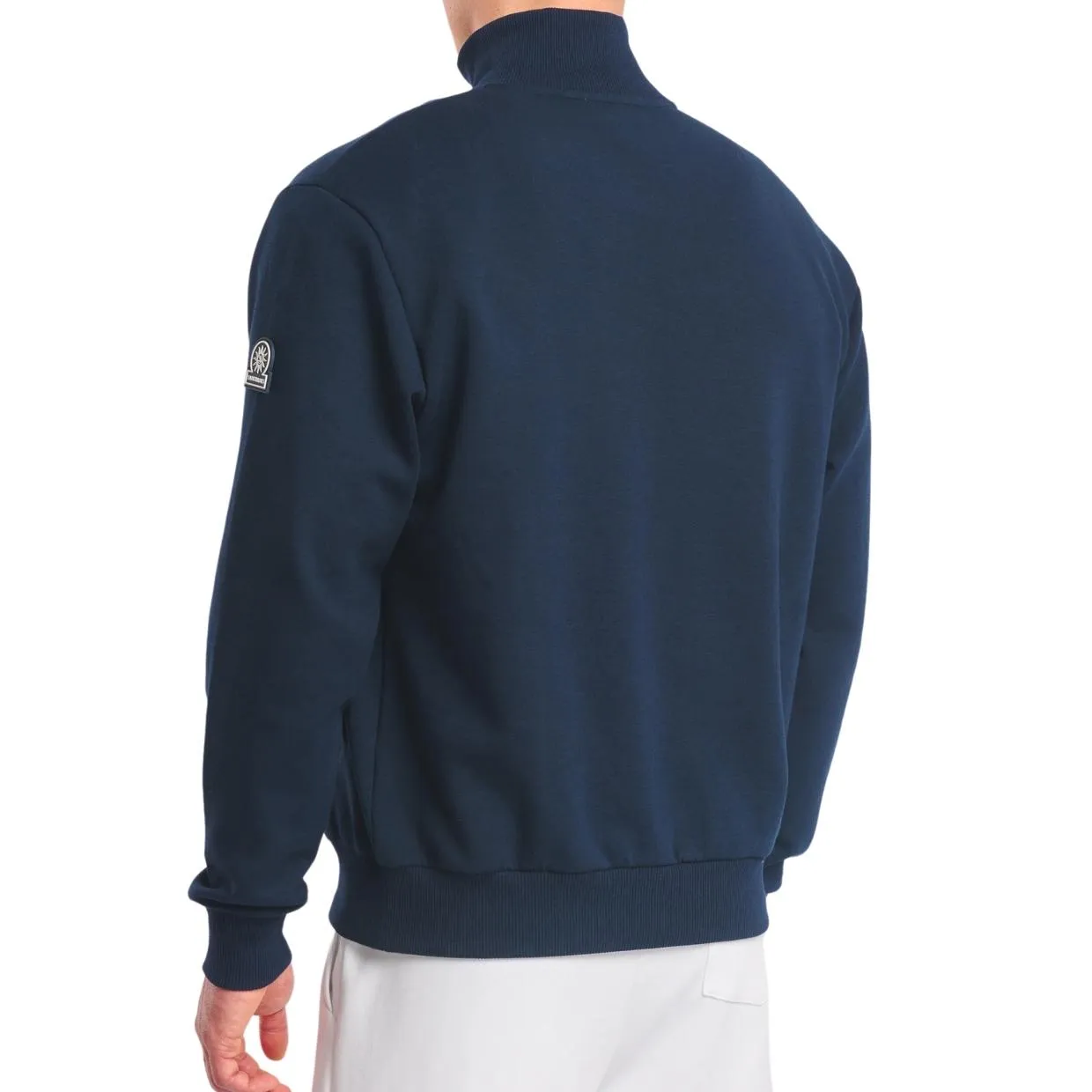 Sandbanks Navy Interlock Quarter Zip Sweatshirt