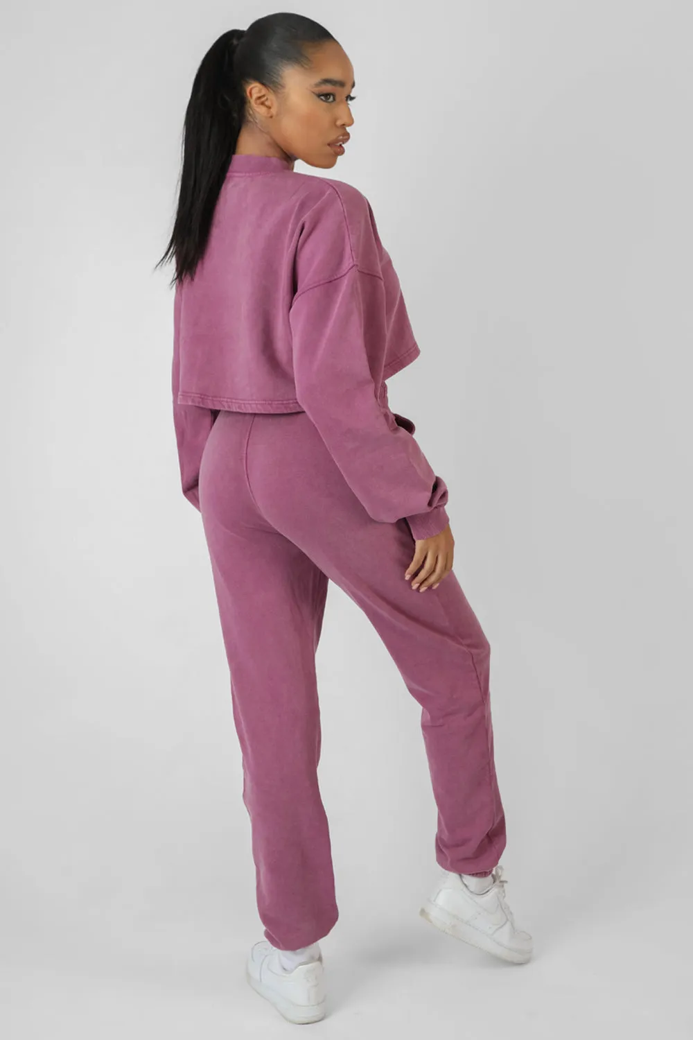 Self Love Club Cropped Sweatshirt Purple