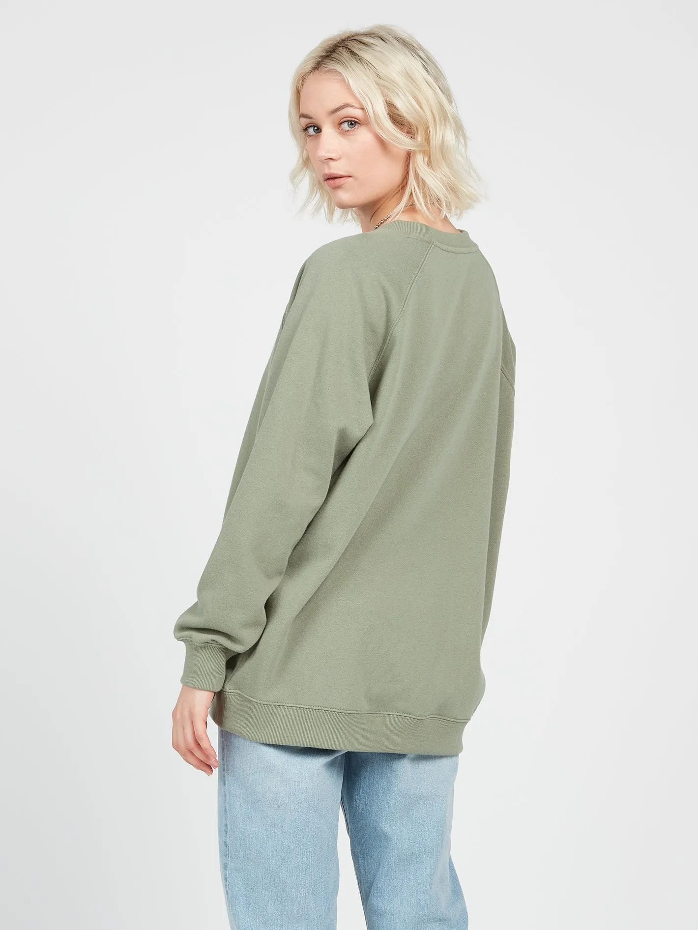 Stone Magic Boyfriend Sweatshirt - Light Army