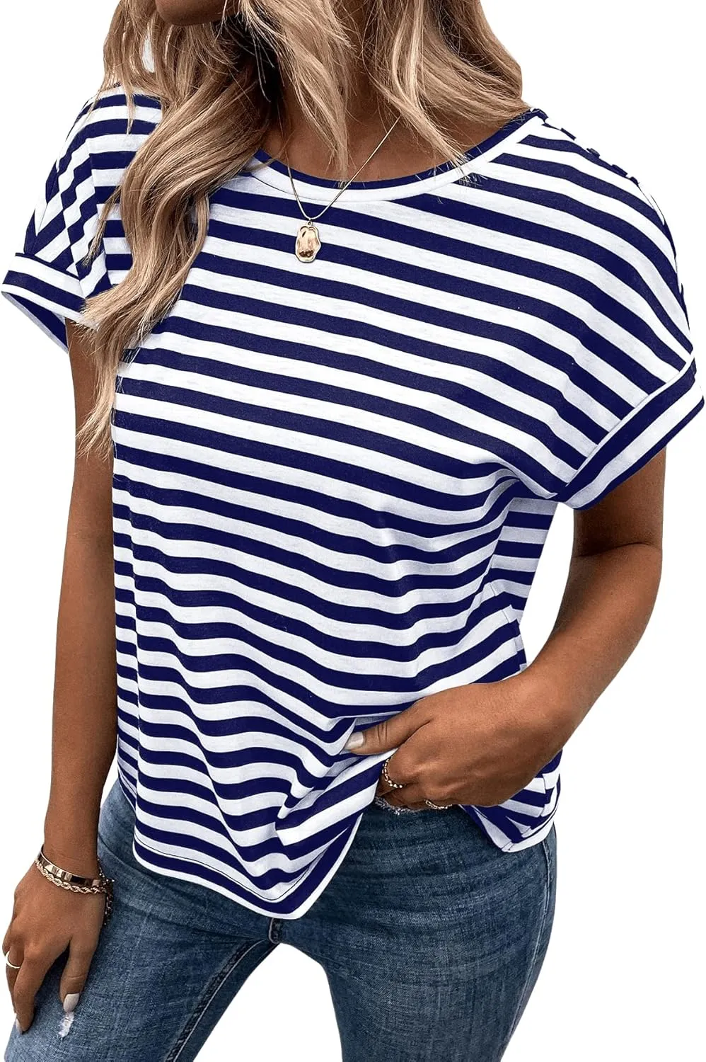 SweatyRocks Women's V-Cut Criss Cross Back Short Sleeve Tee Shirts Casual Summer Crew Neck Backless Tops