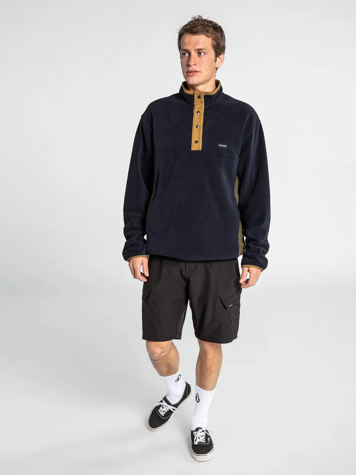 Switch Case Mock-Neck Zip Sweatshirt - Navy