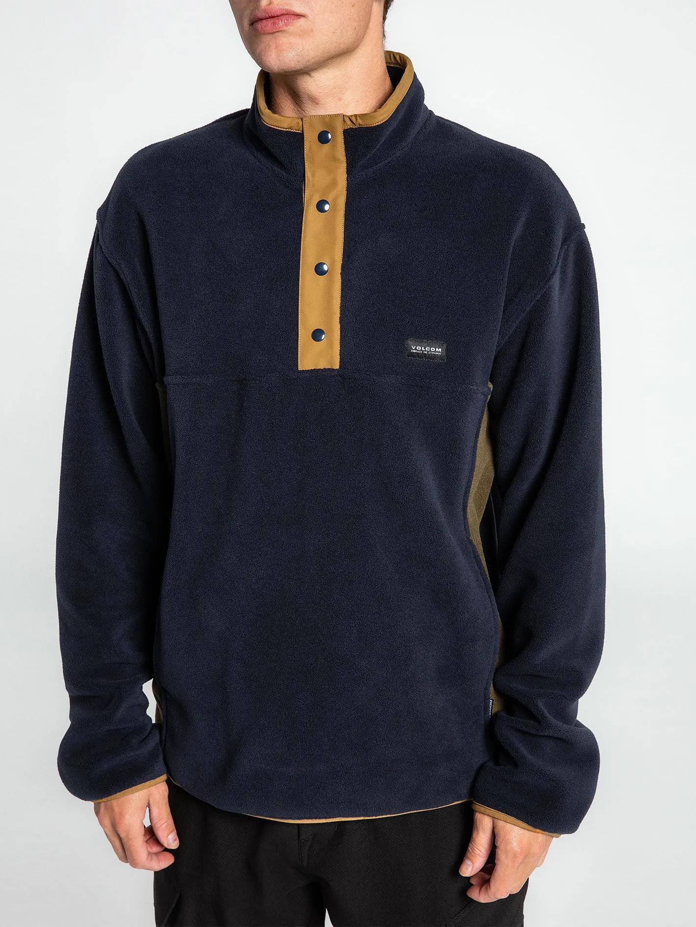 Switch Case Mock-Neck Zip Sweatshirt - Navy