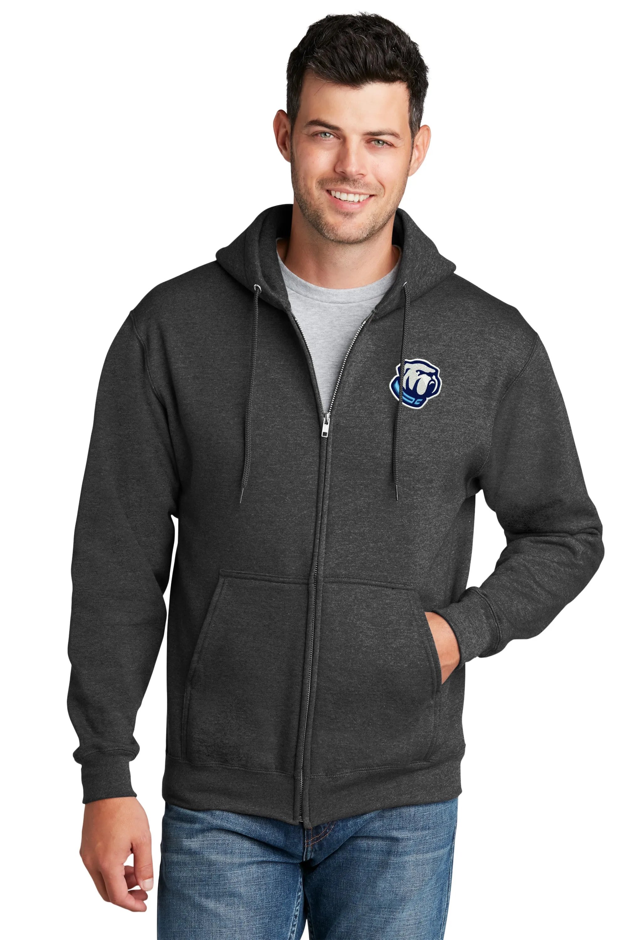 The Citadel Bulldog Core Fleece Full-Zip Hooded Sweatshirt