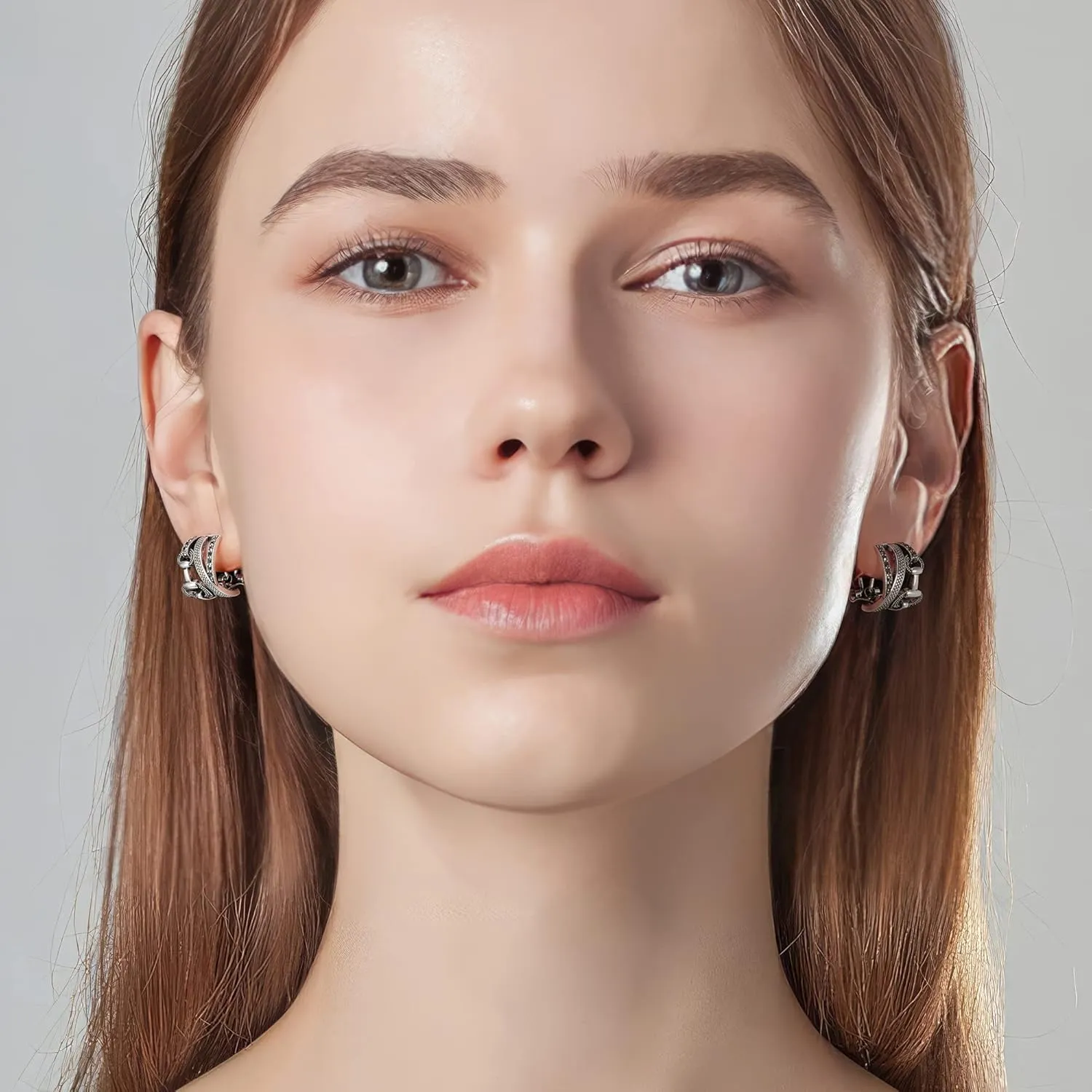 Two Tone Earrings for Women Gold and Silver Crossover Half Hoop Statement Earring Designer Stud Earrings