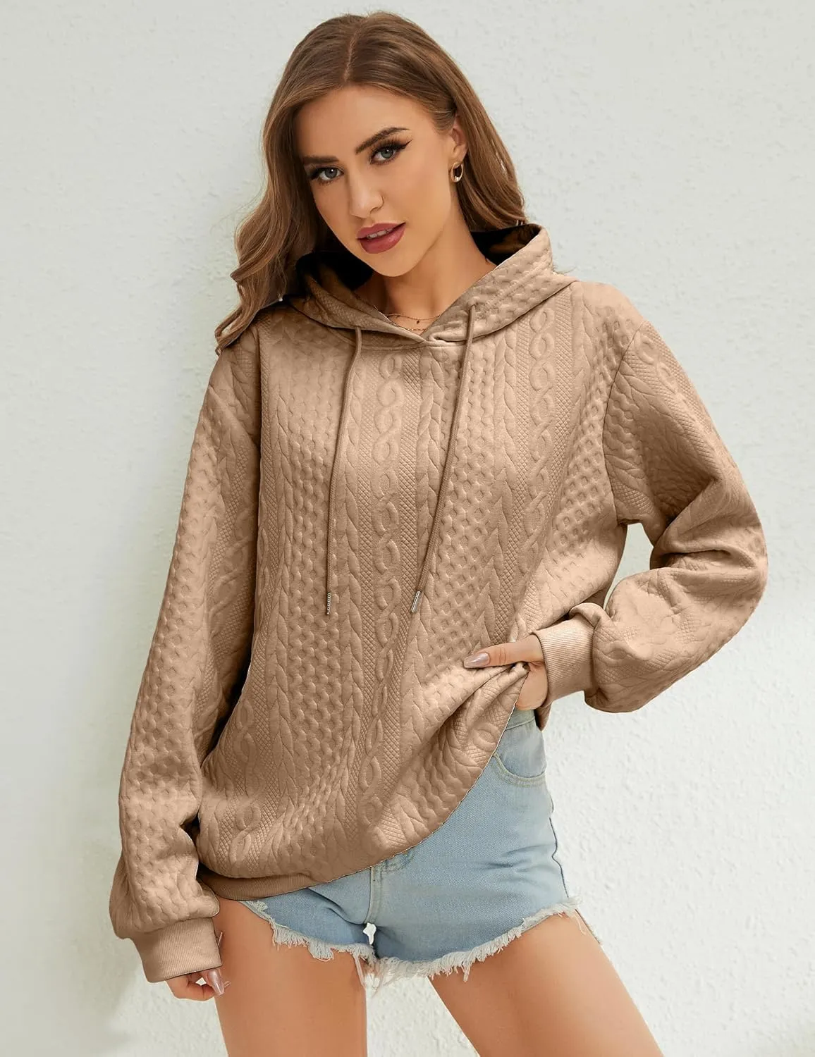 Women's Hoodie Fashion Warm Sweatshirt Casual Loose Hooded Oversized Outerwear