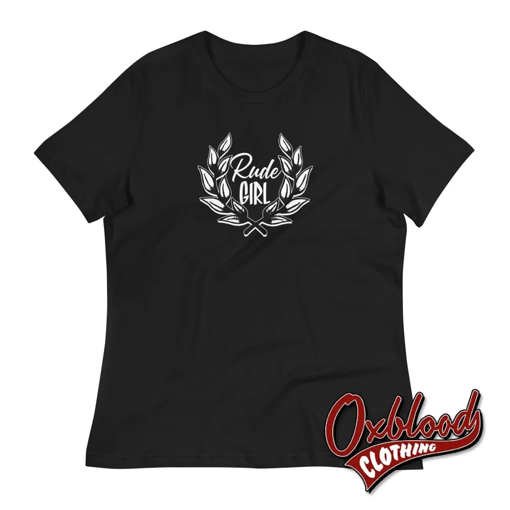 Womens Rude Girl T-Shirt - Ladies' Ska Laurel Wreath Crest