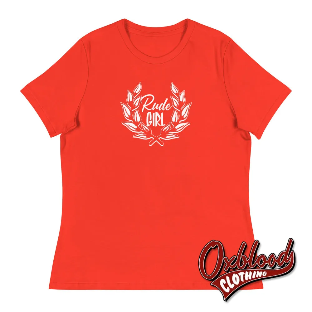 Womens Rude Girl T-Shirt - Ladies' Ska Laurel Wreath Crest