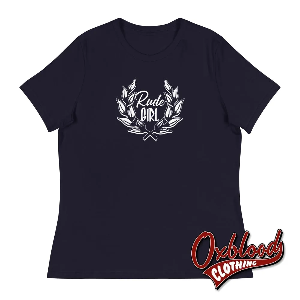 Womens Rude Girl T-Shirt - Ladies' Ska Laurel Wreath Crest