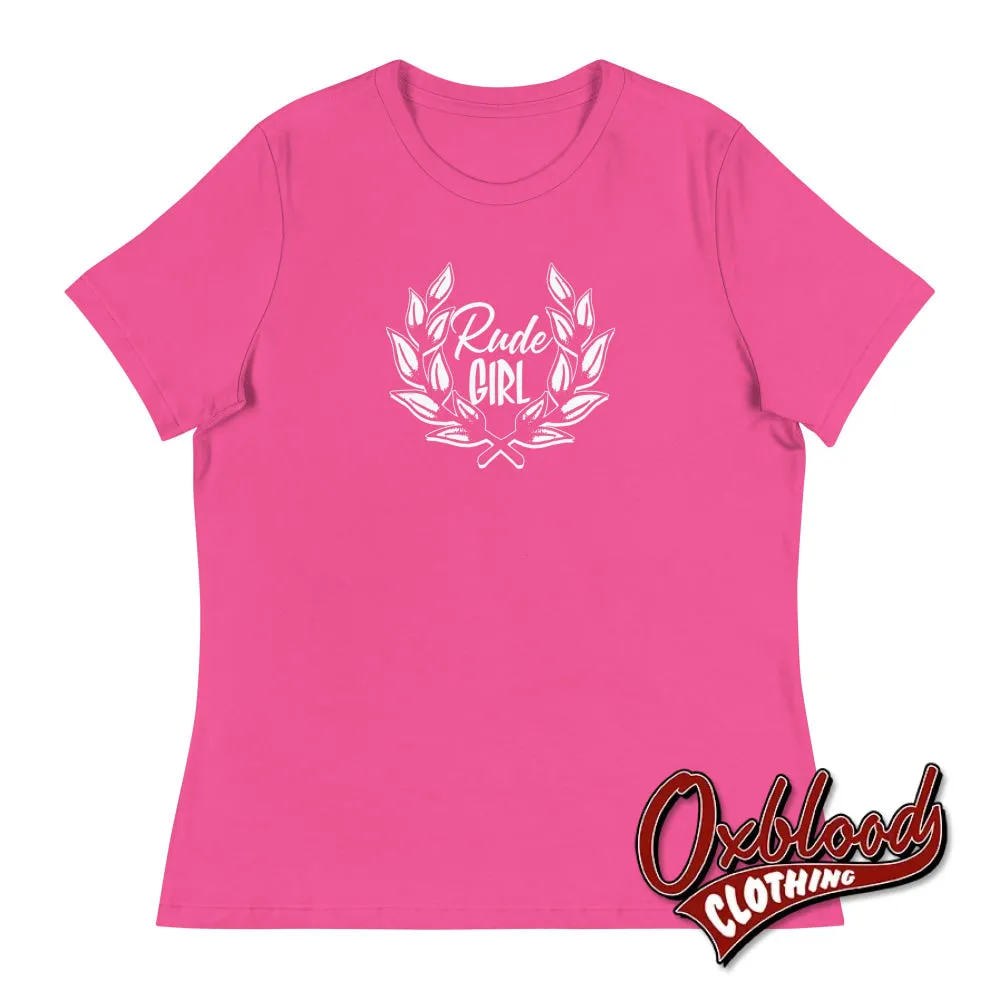 Womens Rude Girl T-Shirt - Ladies' Ska Laurel Wreath Crest