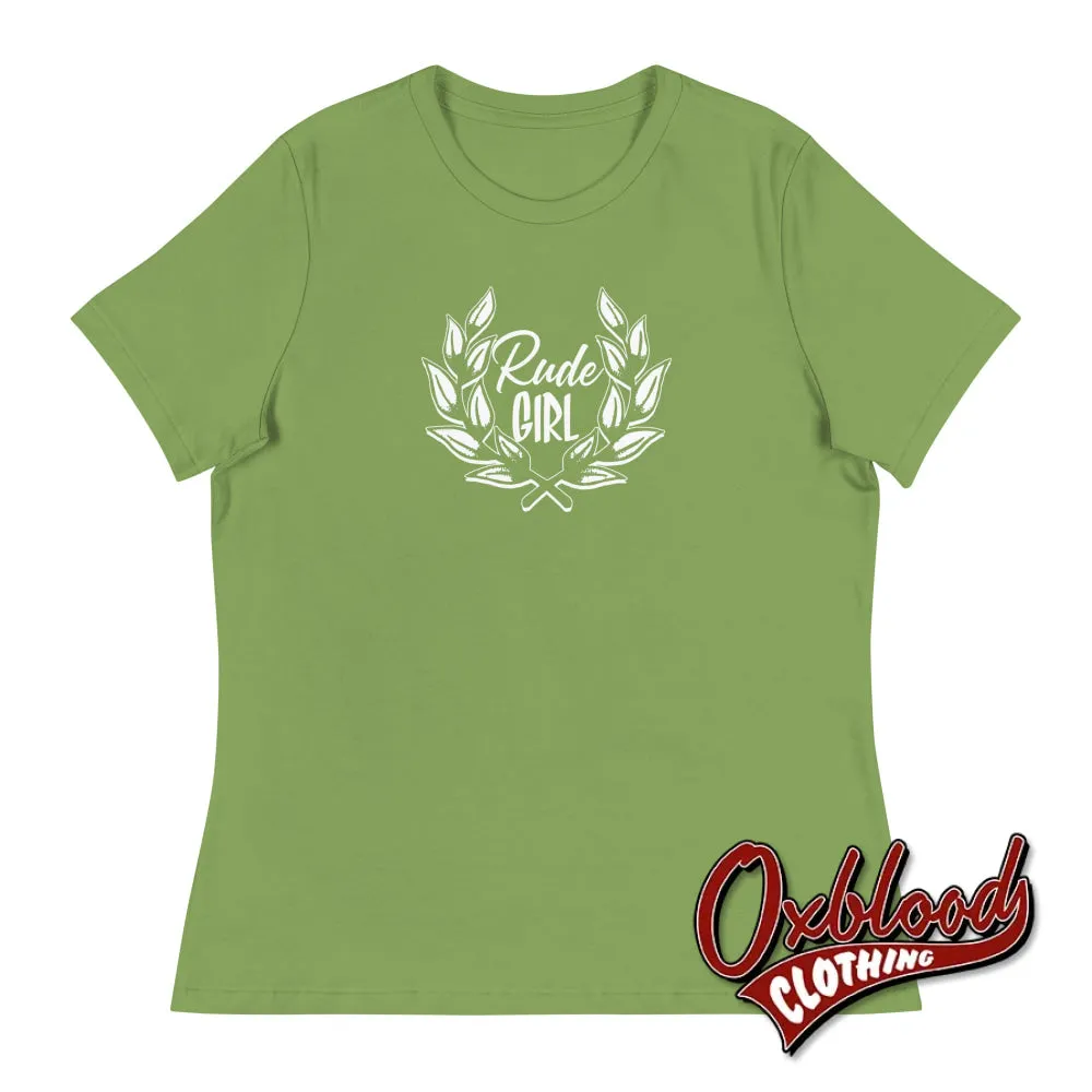 Womens Rude Girl T-Shirt - Ladies' Ska Laurel Wreath Crest