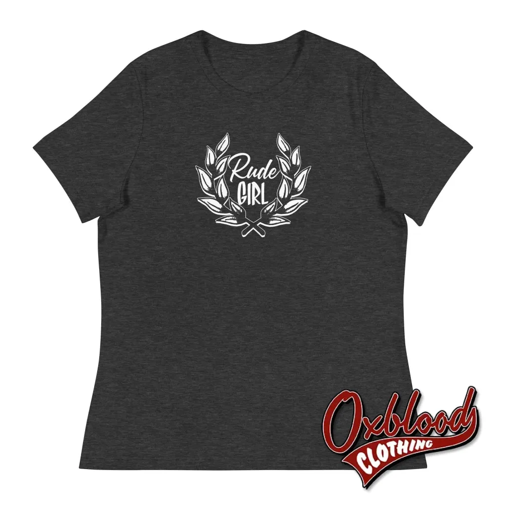 Womens Rude Girl T-Shirt - Ladies' Ska Laurel Wreath Crest
