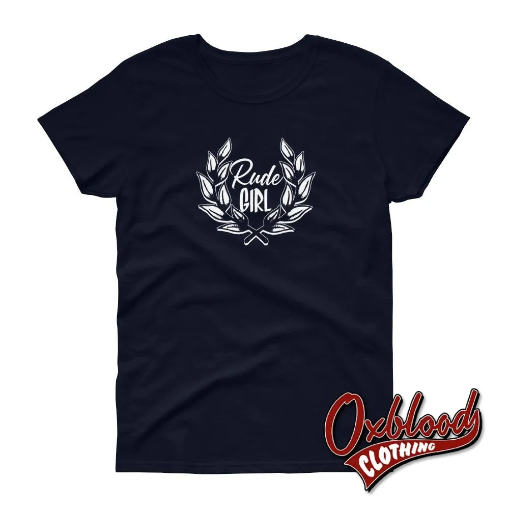 Womens Rude Girl T-Shirt - Ladies' Ska Laurel Wreath Crest