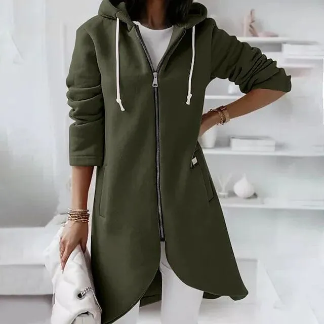 Women's Zip Hoodie Sweatshirt Pullover Sherpa Fleece Pocket Zip Up