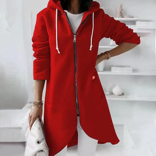 Women's Zip Hoodie Sweatshirt Pullover Sherpa Fleece Pocket Zip Up