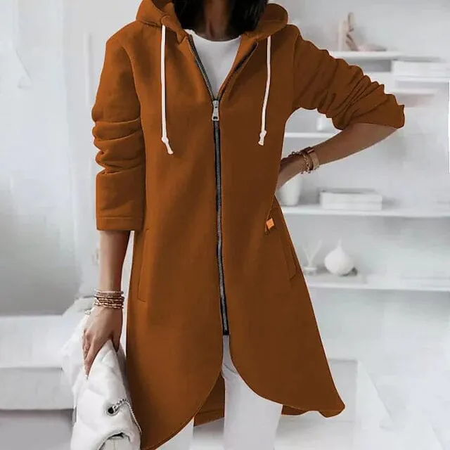 Women's Zip Hoodie Sweatshirt Pullover Sherpa Fleece Pocket Zip Up