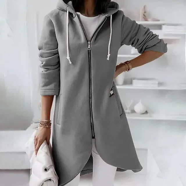 Women's Zip Hoodie Sweatshirt Pullover Sherpa Fleece Pocket Zip Up